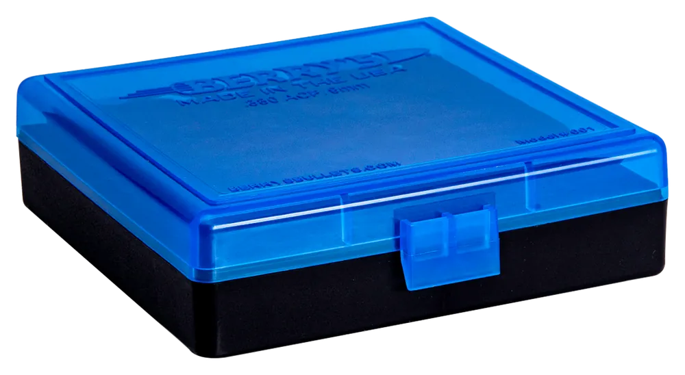 Berry's 100-Round 9mm/380ACP Ammo Box - Blue/Black Polypropylene