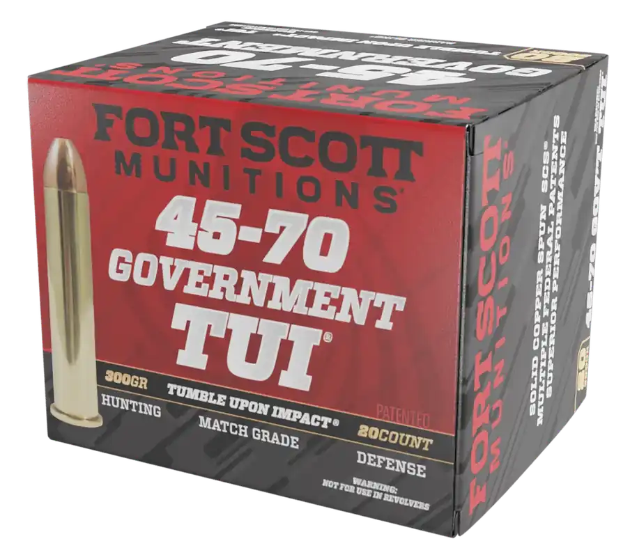 Fort Scott Munitions 45-70 Gov 300gr TUI Brush Hog Solid Copper Ammo 20/Box
