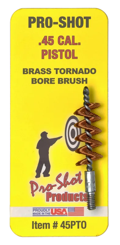 Pro-Shot .45 Cal Pistol Bore Brush - Brass Spiral Wound Loop #8-32 Thread