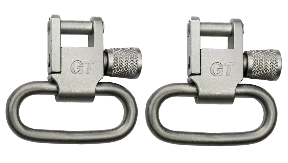 GrovTec US Inc GTSW03 1" Satin Nickel Steel Locking Rifle Sling Swivels