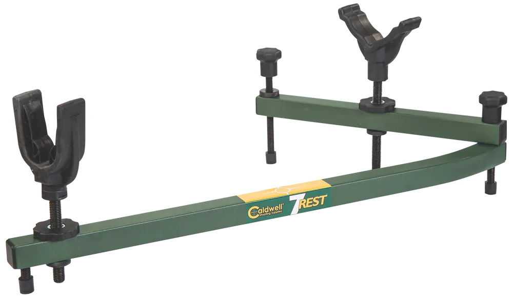 Caldwell 1071001 7-Rest: Adjustable Green Aluminum Stand for Universal Firearms