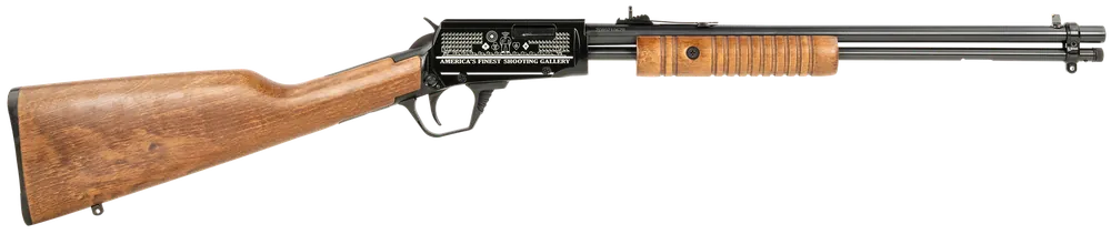 Rossi RP22181WDEN07 22 LR Rifle: 18" Polished Black Barrel, Engraved Receiver, Hardwood Stock