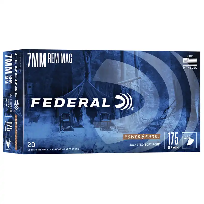 Federal Power-Shok 7mm Remington 175 Grain Soft Point Ammunition - 20 Rounds/200 Rounds