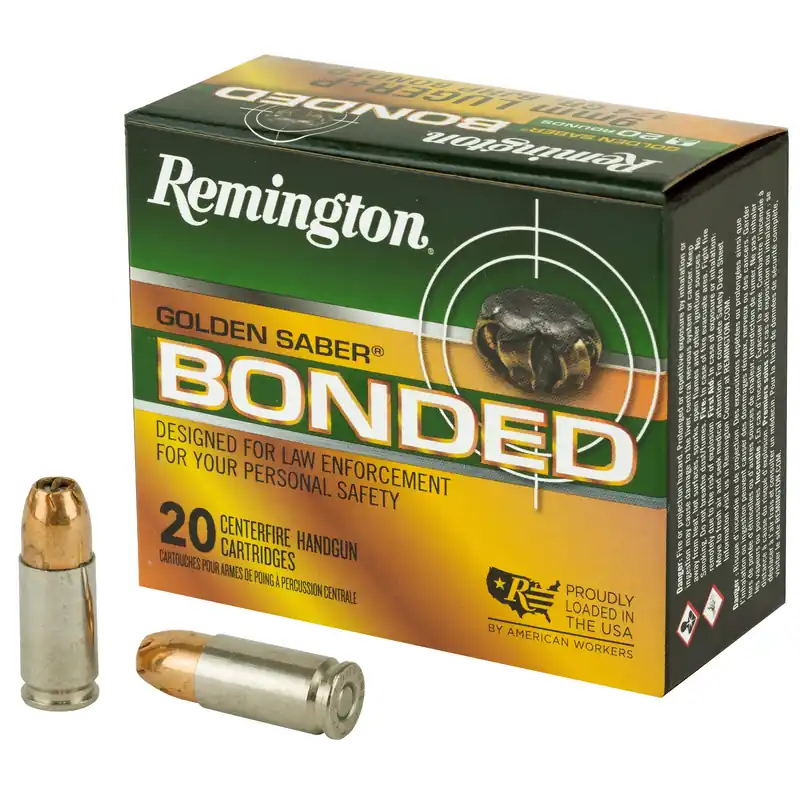 Remington Golden Saber 9mm 124 Grain Ammunition - 20 Rounds/500 Rounds