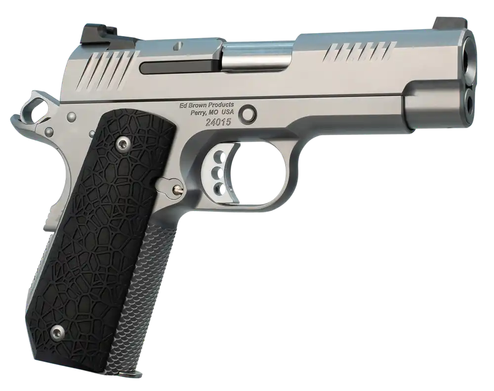 Ed Brown EVO KC9 9mm Luger Pistol with Snakeskin Serrated Frame and Black G10 Grip