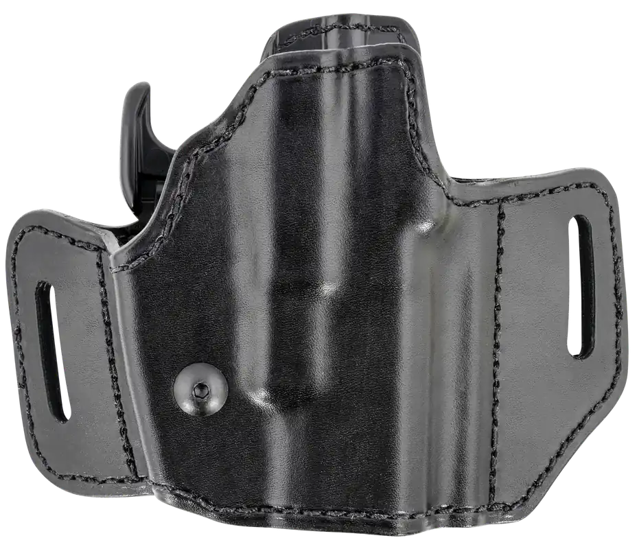 Bianchi 51831 Allusion Assent Pro-Fit OWB Holster for Glock 26/S&W M&P Shield/Compact, Black Leather, Right Hand, Size 11