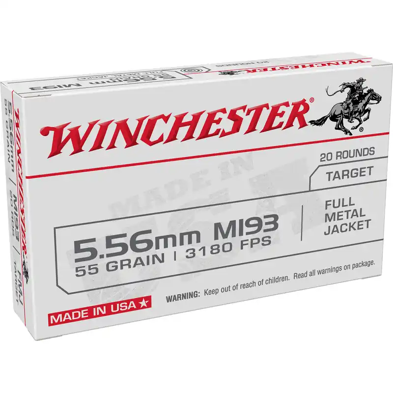Winchester M193 5.56mm 55 Grain FMJ Ammunition - 20 Rounds/1000 Rounds