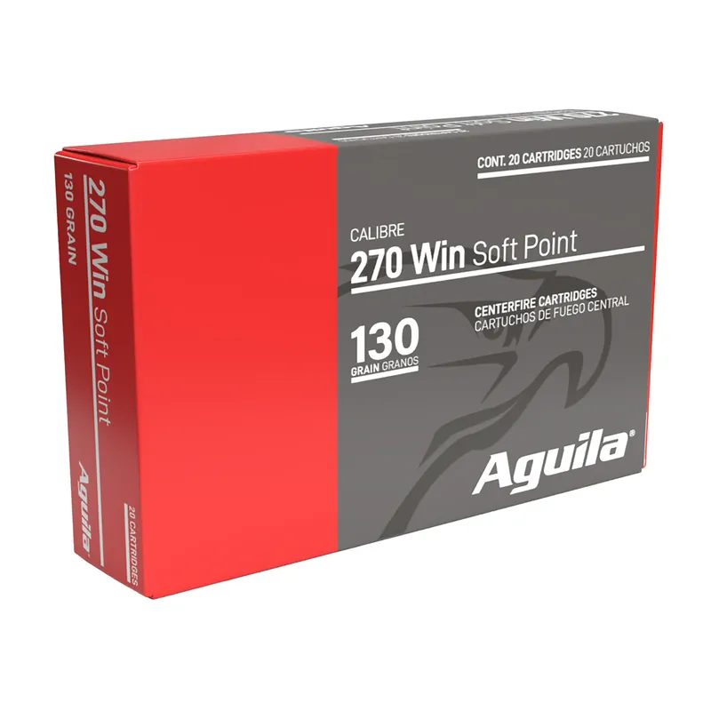 AGUILA 270 WIN 130GR SP Ammunition - 20 Rounds per Box, 200 Rounds per Case