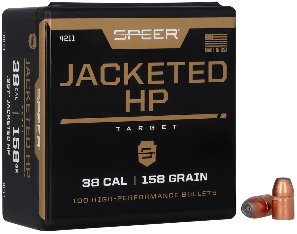 Speer 4211 .38 Cal 158gr JHP Ammo - 100 Rounds/Box, 5 Boxes/Case