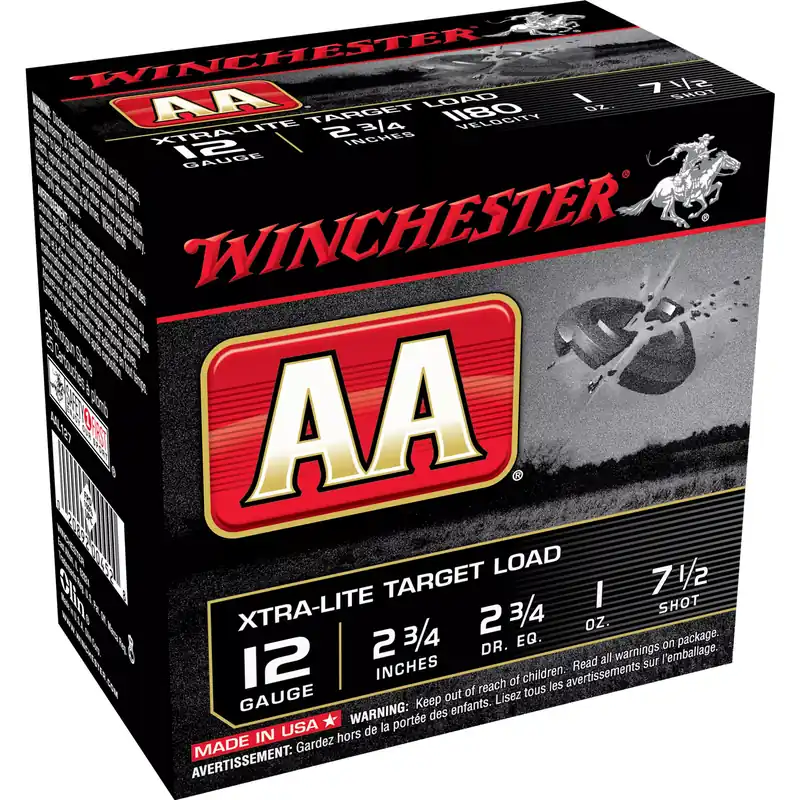 Winchester AA Xtra-Lite 12 Gauge 2.75" #7.5 Shot, 25 Rounds per Box, 250 Rounds per Case
