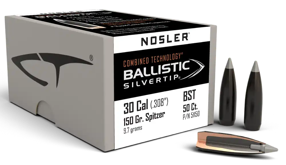 Nosler Ballistic Silvertip .30 Caliber 150 Grain Spitzer - 50 Count Box