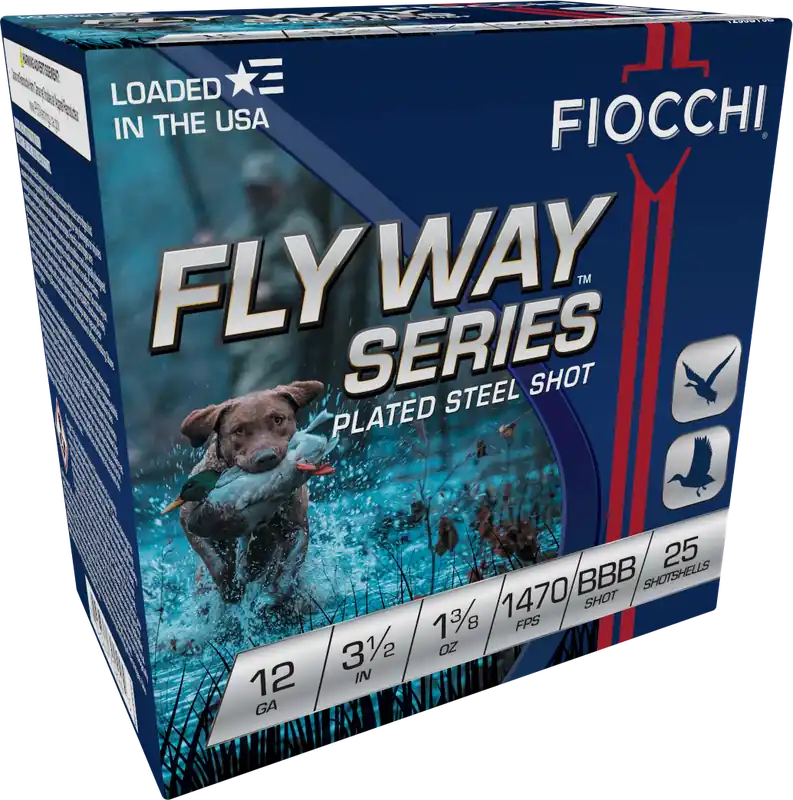 Fiocchi Flyway 12 Gauge 3.5" BBB Shot Ammo - 25 Rounds Per Box