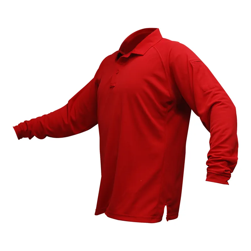 VERTX Coldblack Long Sleeve Polo Shirt - Red, XL