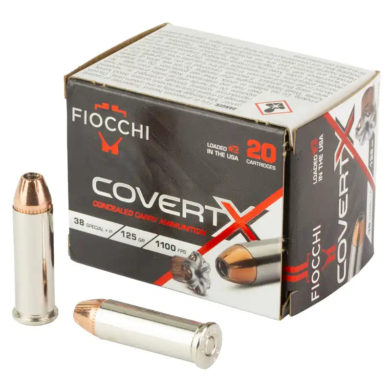 FIOCCHI COVERTX .38 Special +P 125 Grain Ammunition - 20 Rounds/200 Rounds