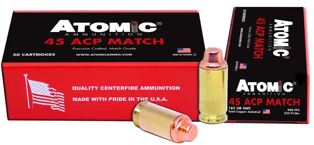 Atomic Ammunition 45ACP 185gr Semi Wadcutter - 50 Rounds/Box, 10 Boxes/Case