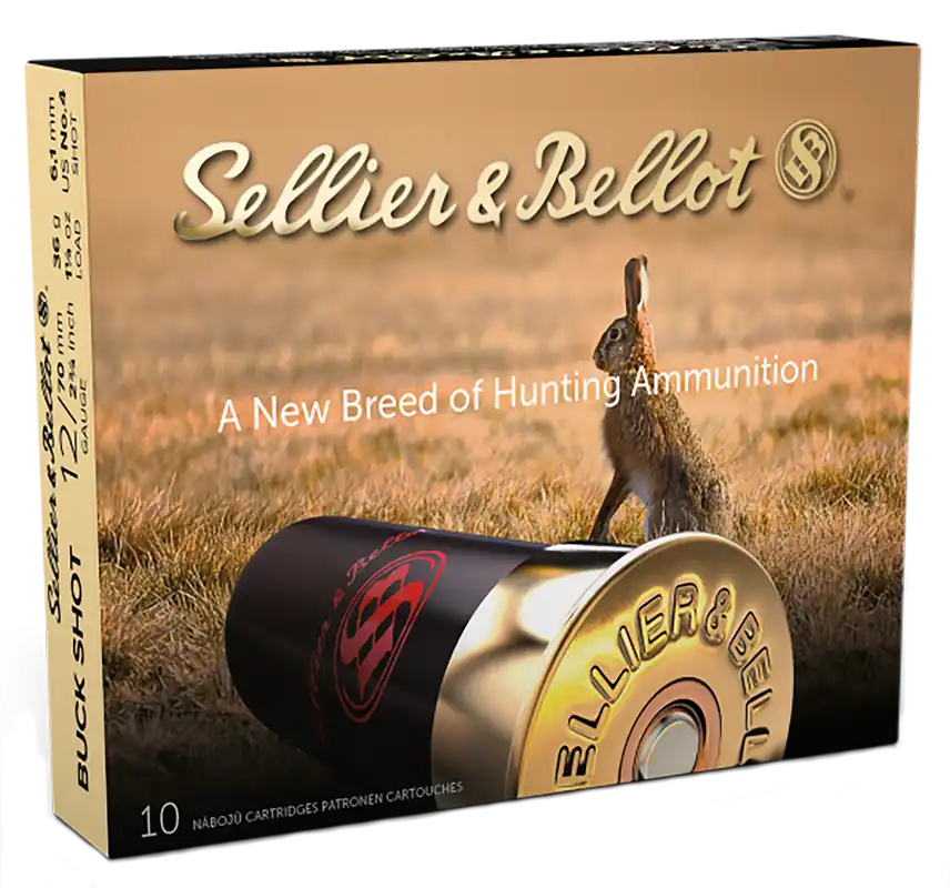Sellier & Bellot 12 Gauge 4 Buck Shot Hunting Ammo - 10 Box/25 Case