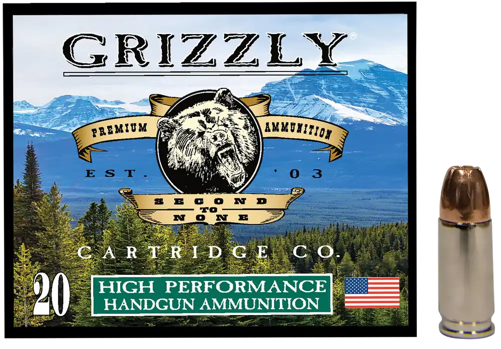 Grizzly Ammo 9mm+P 115gr JHP 20/Box