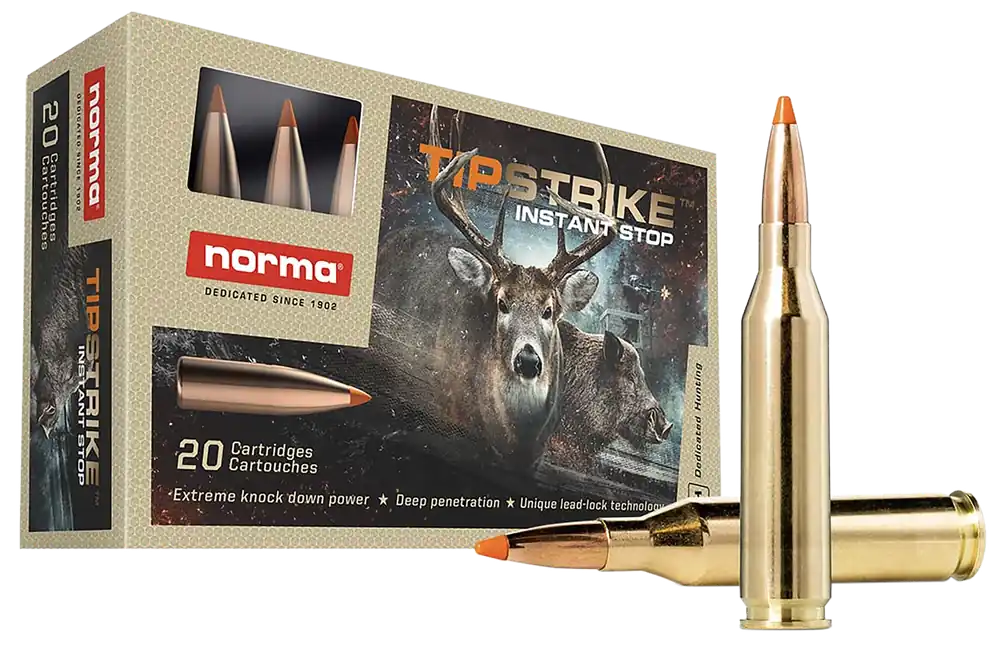 Norma Tipstrike 243Win 76gr Polymer Tip Hunting Ammo - 20/Box