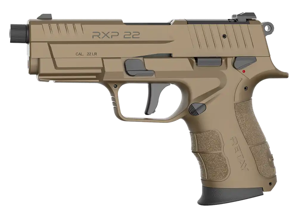 Retay USA RXP22FDE10TH 22 LR Pistol, Optic Ready, FDE Cerakote, Threaded Barrel, Textured Grip