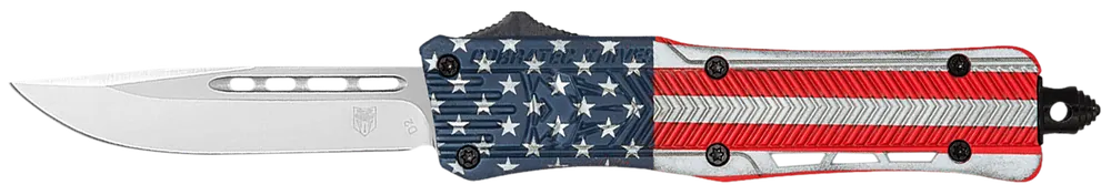 CobraTec CTK-1 American Flag Small OTF Knife with D2 Steel Blade and Cerakote Handle