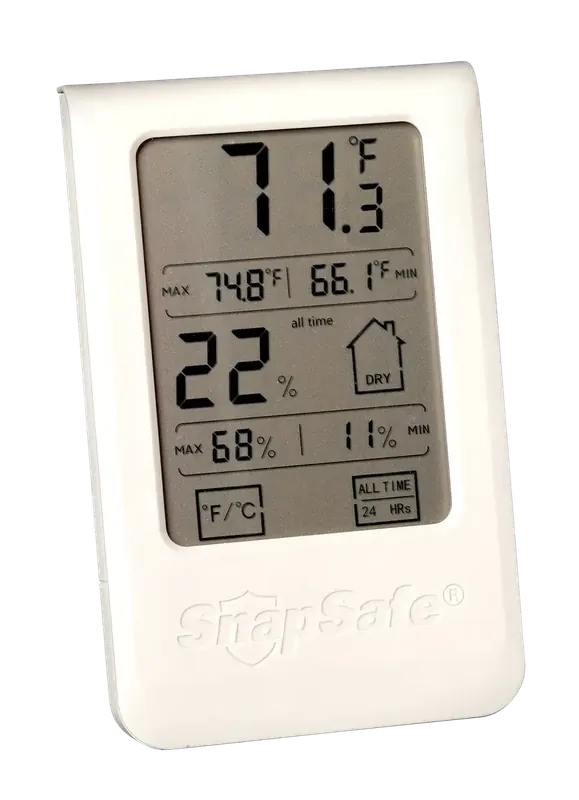 SnapSafe 75909 Gray Gun Safe Hygrometer with AAA Battery