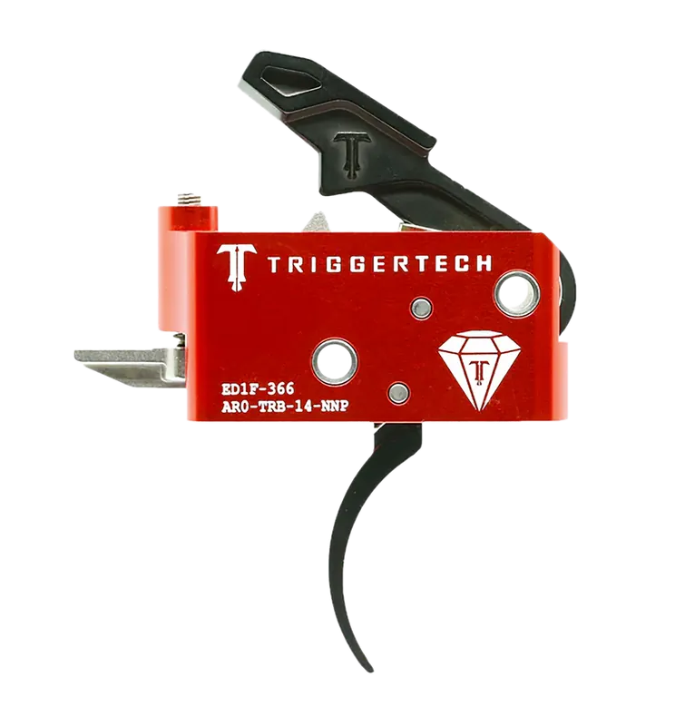TriggerTech AR-15 Two-Stage Black Pro Curved Trigger, 1.50-4 lbs Draw Weight, Right-Handed