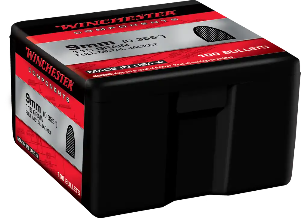 Winchester 9mm 115gr FMJ Ammo - 100 Rounds Per Box
