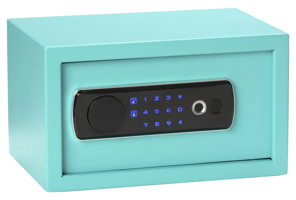Bulldog Duo Safe: Digital Keypad, Biometric, Key Entry, Teal Steel, 1 Handgun Capacity, LED Keypad
