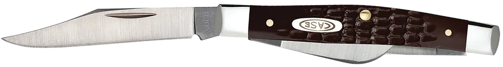Case 00106 Stockman Medium Folding Knife with Tru-Sharp SS Blades and Brown Jigged Synthetic Handle