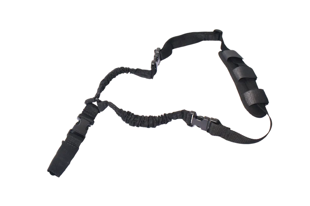 Rukx Gear Tactical Single Point Sling - Adjustable Black Nylon Bungee