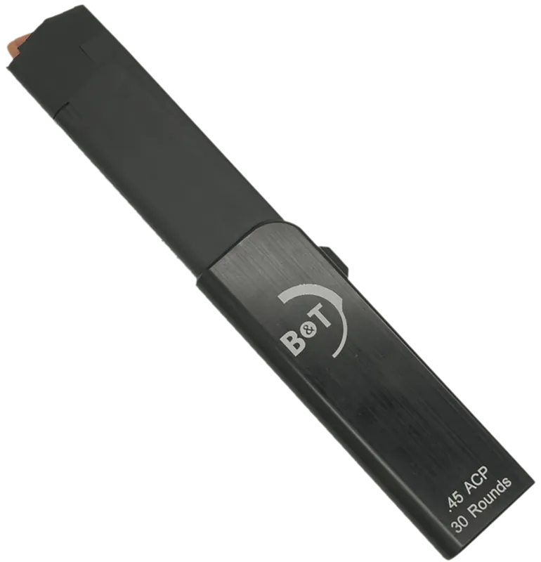 B&T Firearms BT-220599 30rd 45 ACP Magazine for APC45-G/SPC45-G - Black Polymer