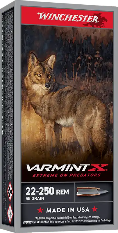 Winchester Varmint X 22-250 Rem 55gr Polymer Tip Ammo - 20 Rounds