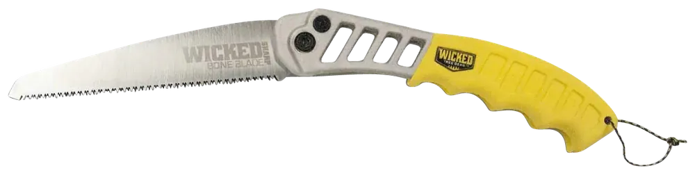 Wicked Tree Gear WTG007 Folding Saw with 7" High Carbon Steel Blade and Yellow Aluminum Handle