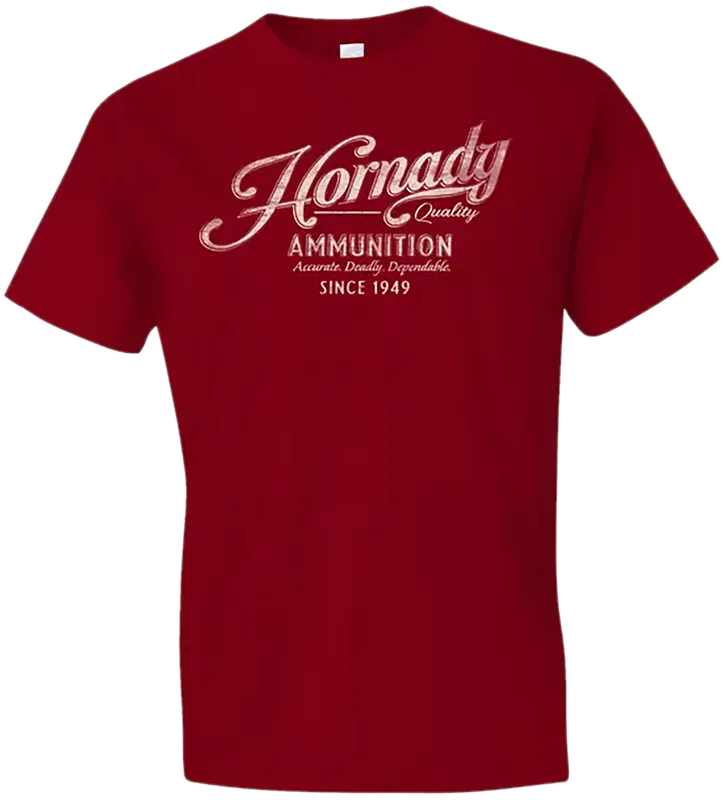 Hornady Vintage Script Red Cotton T-Shirt XL
