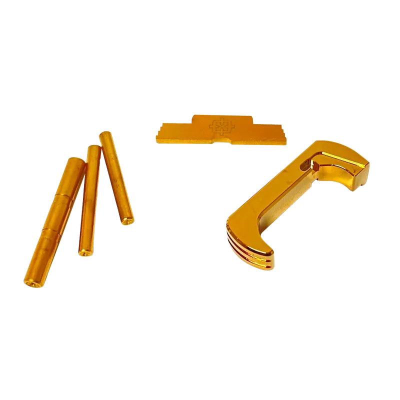 Gold Anodized Cross Armory 3-Piece Kit for Glock Gen5 Models 17/19/26/34