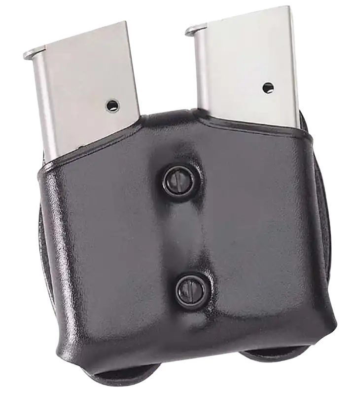 Galco CDM22B Double Mag Carrier for Taurus PT140 - Black Leather, Ambidextrous, Fits 1.50-1.75" Belts