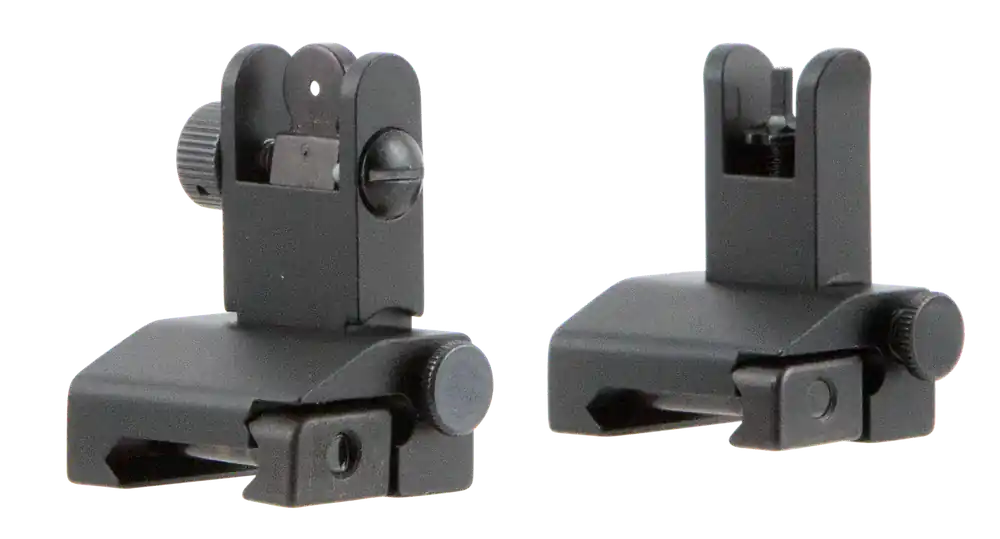 TacFire IS002 Black Anodized Spring Loaded Flip Up Iron Sights for AR-Platform