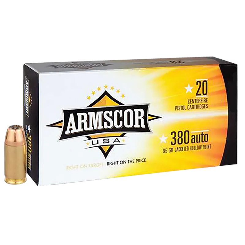Armscor FAC3803N .380 ACP 95gr JHP Ammo - 20 Rounds/Box