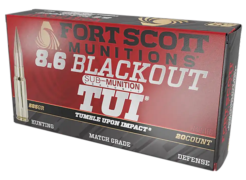 Fort Scott Munitions 8.6 Blackout 285gr TUI Solid Copper Ammo - 20/Box