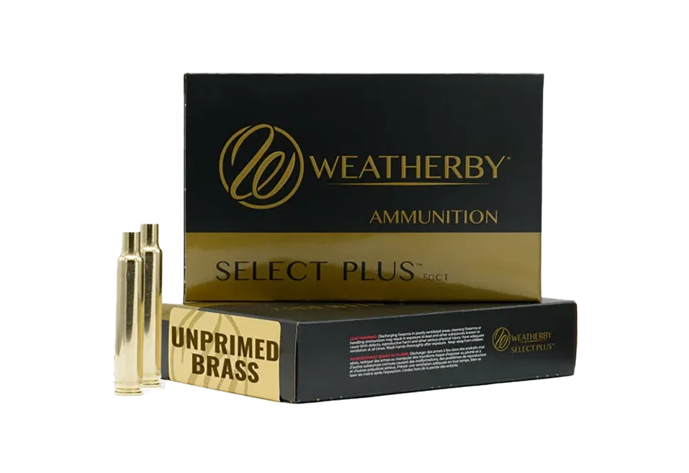 Weatherby Select Plus 6.5 Wthby RPM Unprimed Rifle Brass - 50 Count Box