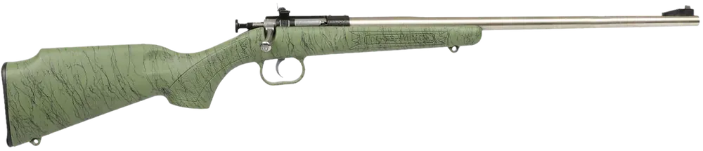 Crickett KSA2442 Gen2 Youth .22 LR Single Shot Rifle, Stainless Steel, Green/Black Stock