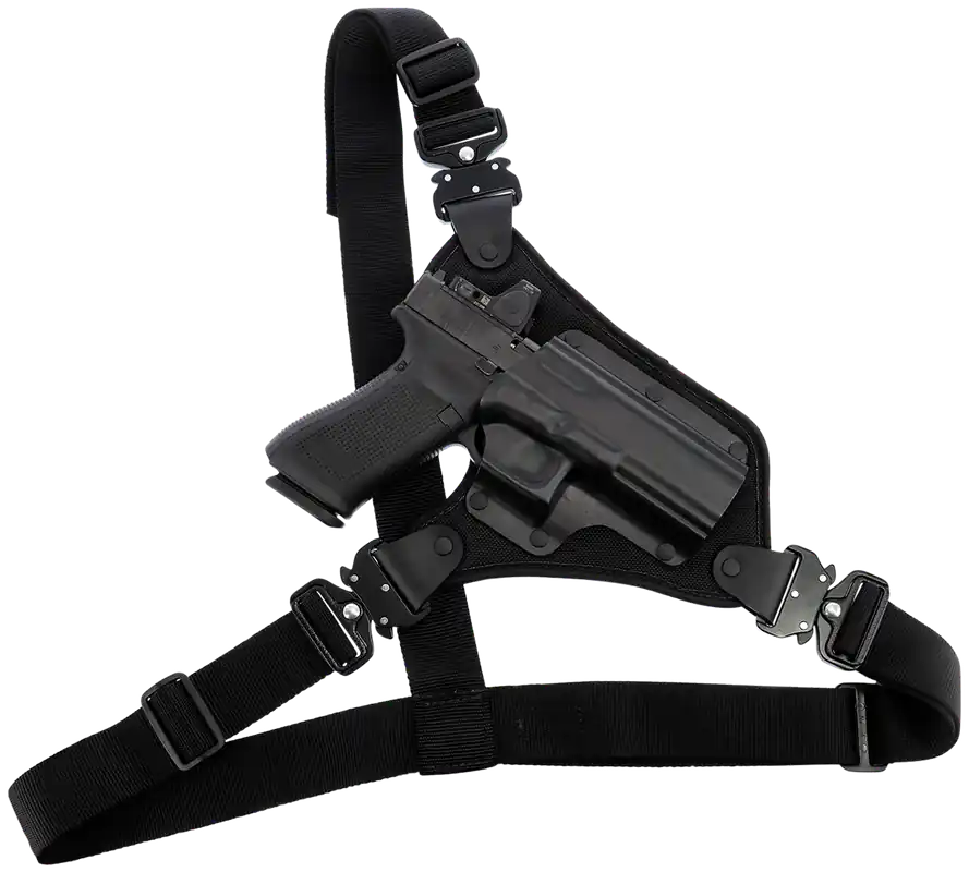 Galco HR248RB High Ready Shoulder Holster for Sig P220/P226/Browning BDA - Right Hand, Black Kydex/Nylon, Fits Chest Up To 58"