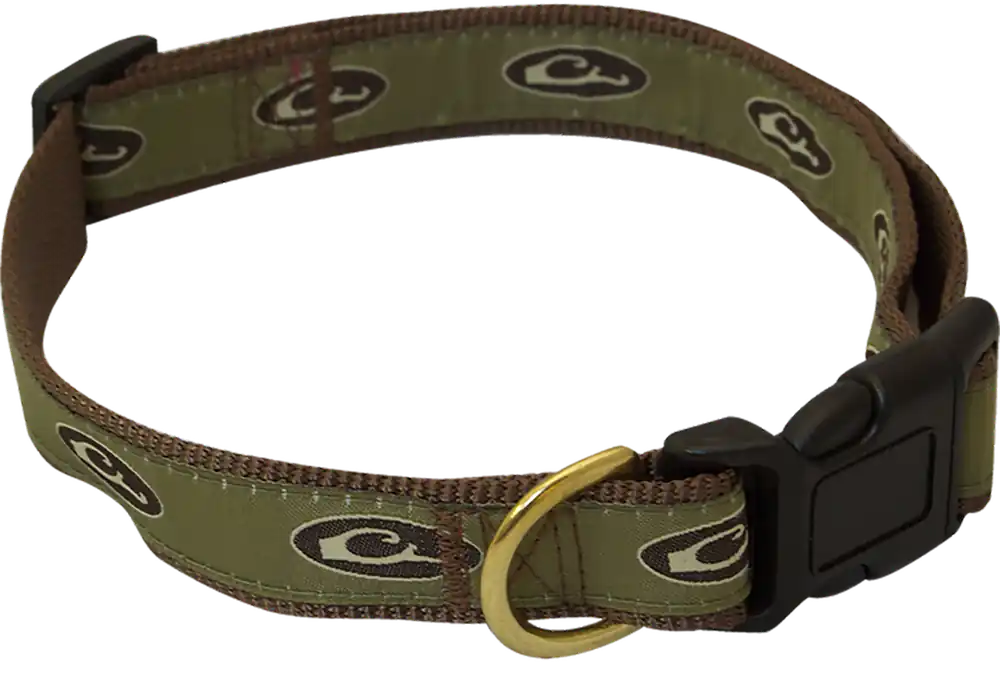 Drake Waterfowl Adjustable Dog Collar - Brown Nylon, One Size Fits All