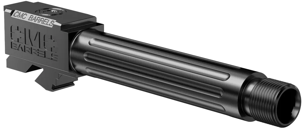 CMC 75521 Match Precision Threaded Barrel for Glock 19 Gen3-4 9mm Luger, Black DLC Stainless Steel Fluted/Match Grade