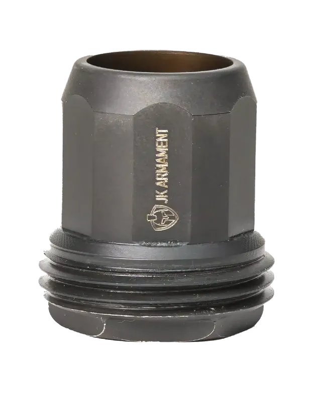 Saiga 195 Black 12 Gauge Muzzle Device - JK Armament JKMDHDBE12M22X, 17-4 Stainless, M22x0.75 Threads