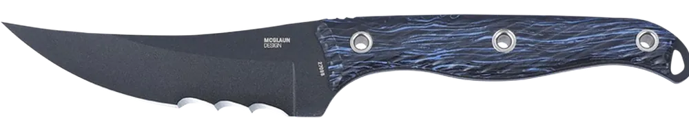 CRKT 2709B Clever Girl Fixed Blade Knife with Veff Serrations and Blue Marbled G10 Handle