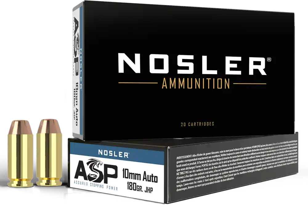 Nosler 51412 10mm Auto 180gr JHP Handgun Ammo - 50 Rounds/Box