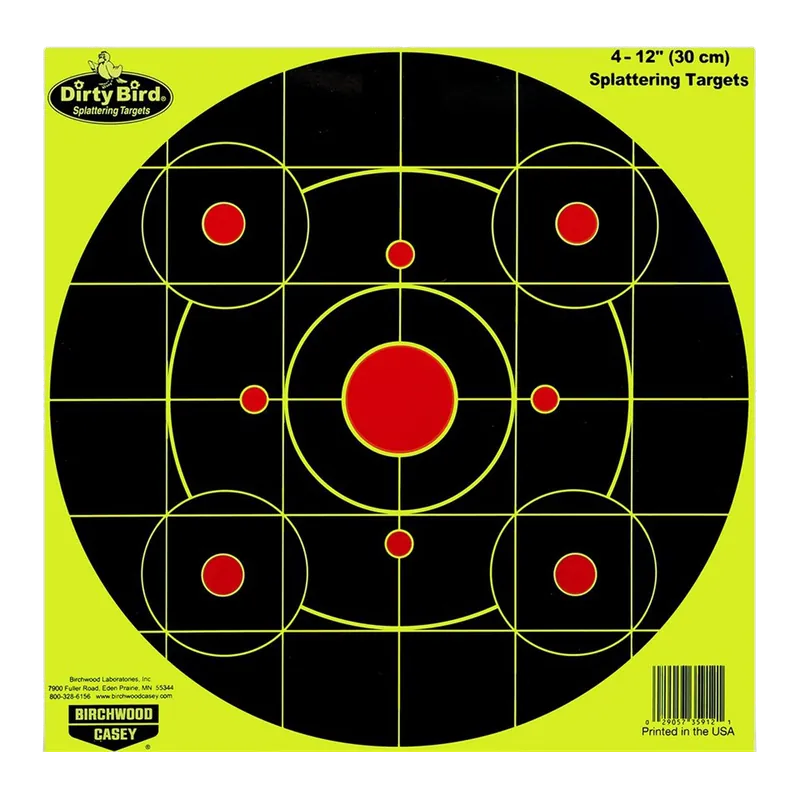 Birchwood Casey Dirty Bird 12" Sight-In Targets, 4-Pack
