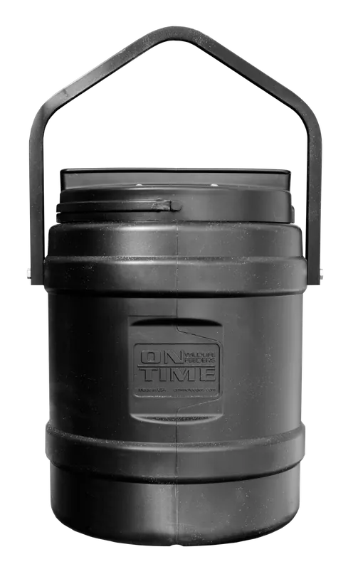 On Time 73000 Rice Bran Feeder: 10 Gallon Capacity with Adjustable Feeding Schedule