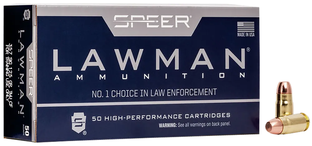 Speer Lawman 357 Sig 125gr TMJ FN Ammo - 50 Rounds/Box, 20 Boxes/Case